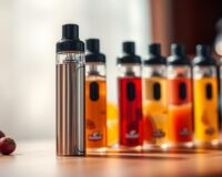 Vienkartinė elektroninė cigaretė su įvairių skonių