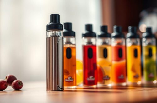 Engangs e-cigaret med forskellige smagsstoffer